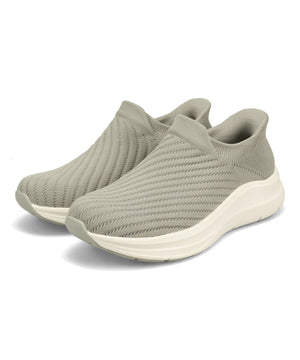 【瞬間フィット】ストライプニット防水スリッポンスニーカー/OT3801