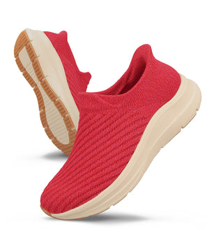 【瞬間フィット】ストライプニット防水スリッポンスニーカー/OT3801