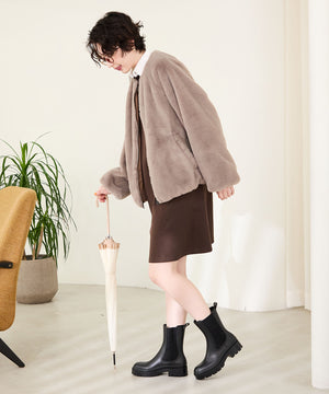 【WEB限定】ミドル丈サイドゴアレインブーツ/R-0025