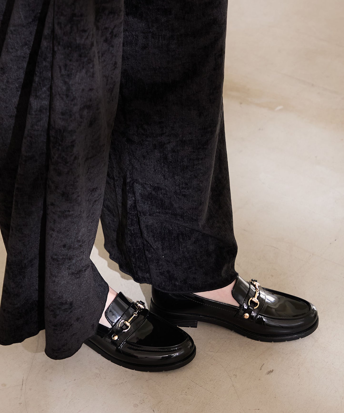 【新色追加】ビットモチーフPVCレインローファー/R-1021