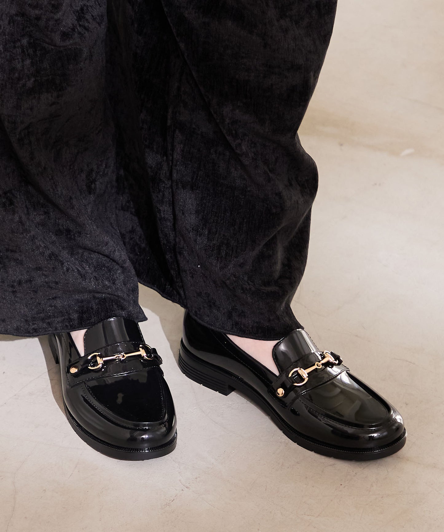 【新色追加】ビットモチーフPVCレインローファー/R-1021