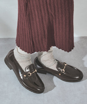 【新色追加】ビットモチーフPVCレインローファー/R-1021