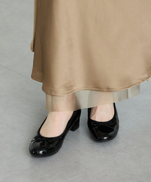 ラウンドトゥヒールレインパンプス/R-1023