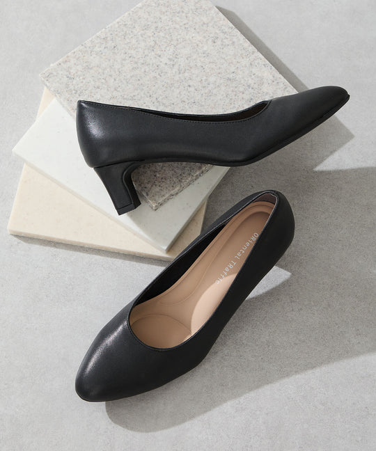 ラウンドトゥミドルヒールパンプス/R-3005