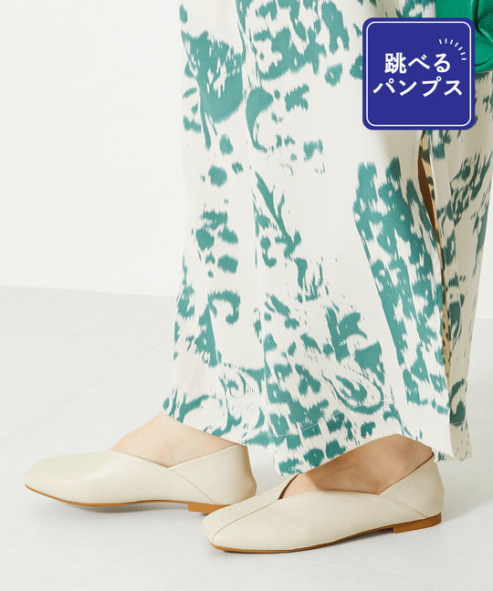 【跳べるパンプス】スクエアトゥバブーシュ/跳べるパンプスシリーズ累計150万足突破/R-3211