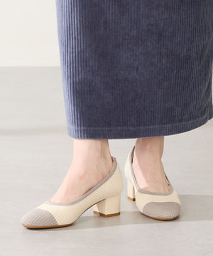 【跳べるパンプス】ラウンドトゥニットヒール/跳べるパンプスシリーズ累計150万足突破/R-3219