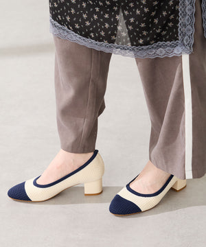 【跳べるパンプス】ラウンドトゥニットヒール/跳べるパンプスシリーズ累計150万足突破/R-3219