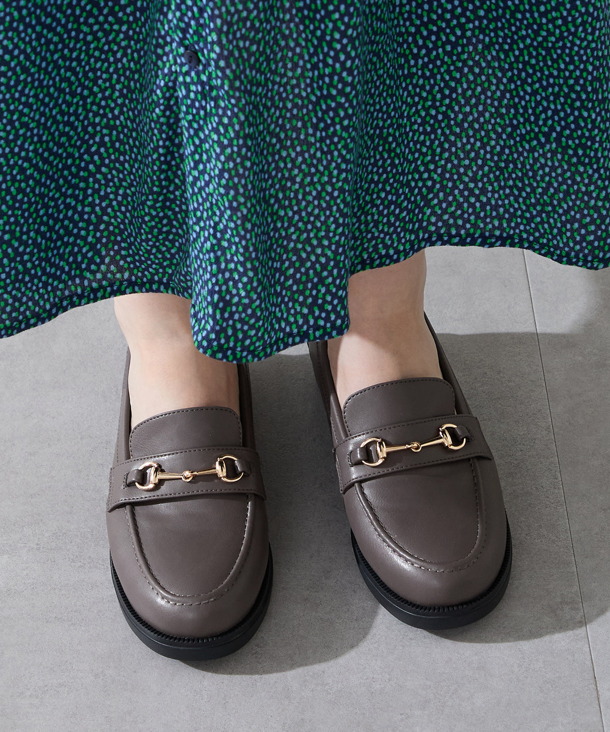 【跳べるパンプス】ラウンドトゥビットモチーフ厚底ローファー/跳べるパンプスシリーズ累計180万足突破/R-3225