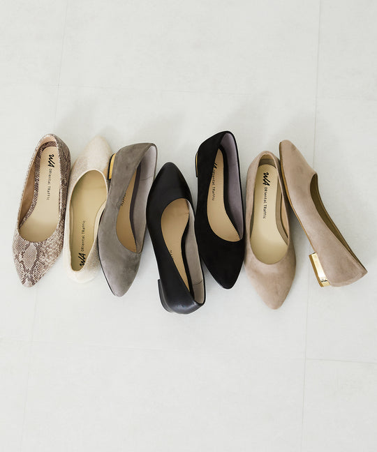 ポインテッドトゥフラットパンプス/R-4007