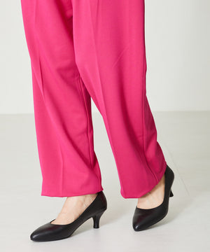 【跳べるパンプス/本革使用】ミドルヒールプレーンパンプス/R-6007