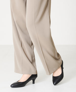 【跳べるパンプス/本革使用】ミドルヒールプレーンパンプス/R-6007