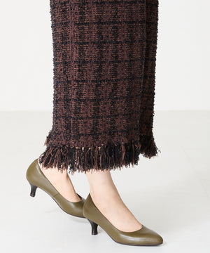 【跳べるパンプス/本革使用】ミドルヒールプレーンパンプス/R-6007